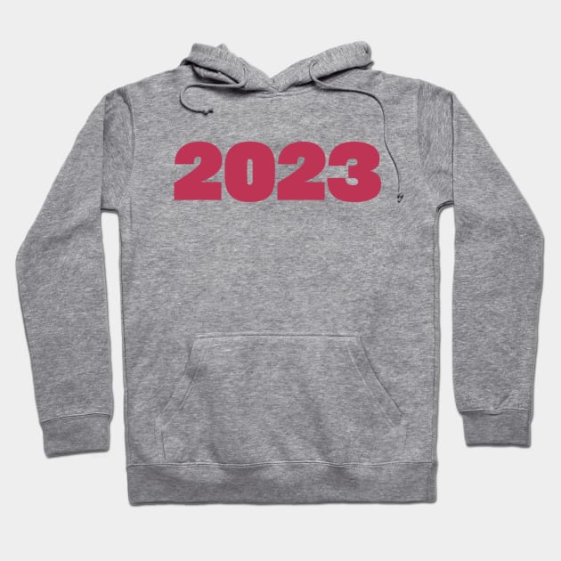 2023 Color of the Year Viva Magenta Typography Hoodie by ellenhenryart